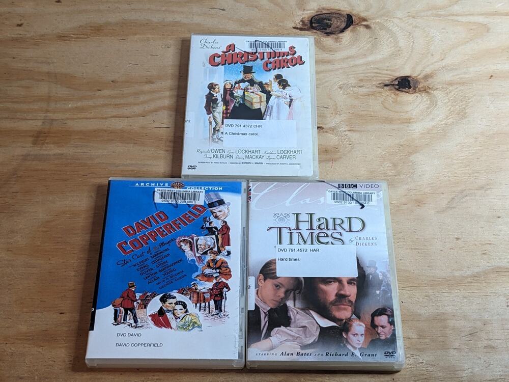 Lot of 3 Charles Dickens DVDs – A Christmas Carol, David Copperfield, Hard Times